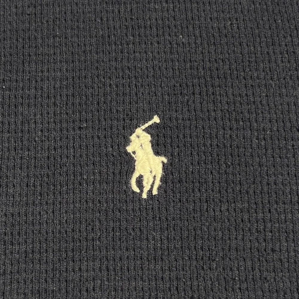 Polo Ralph Lauren Mens 3XL Navy Blue Waffle Knit Thermal Long Sleeve Shirt Pony